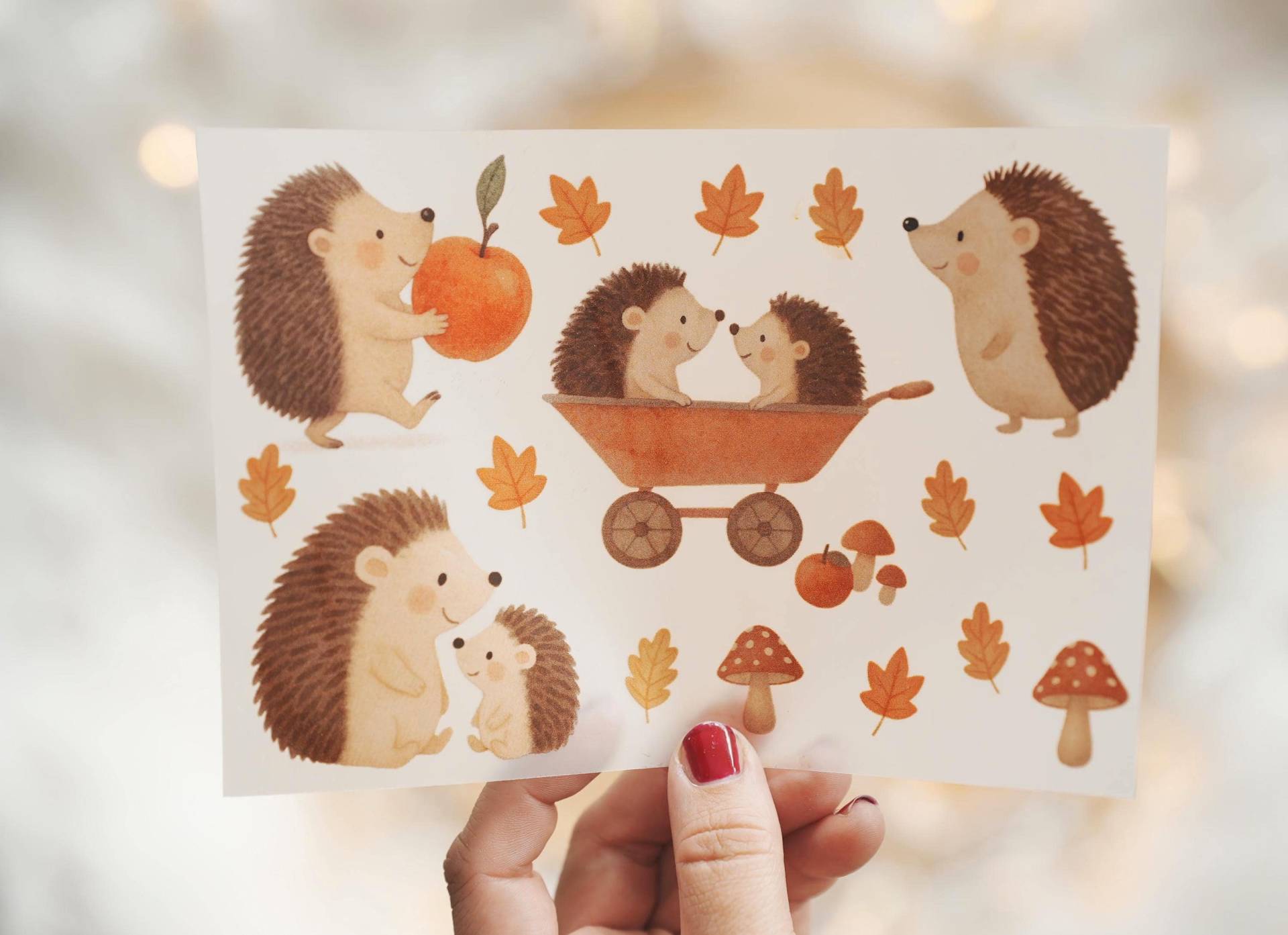 Bügelbild Igel & Waldtiere Herbst | Bügelmotiv A4/A5 Zum Aufbügeln Für Kinderkleidung Und Diy Deko von InselKids