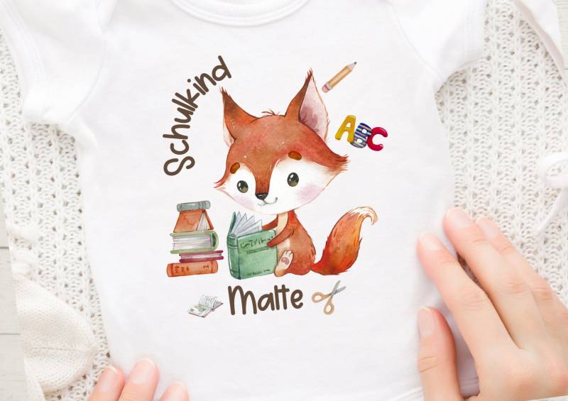 Bügelbild Mit Wunschname Schulkind 1.schultag Schulbeginn Einschulung Fuchs Abc von InselKids