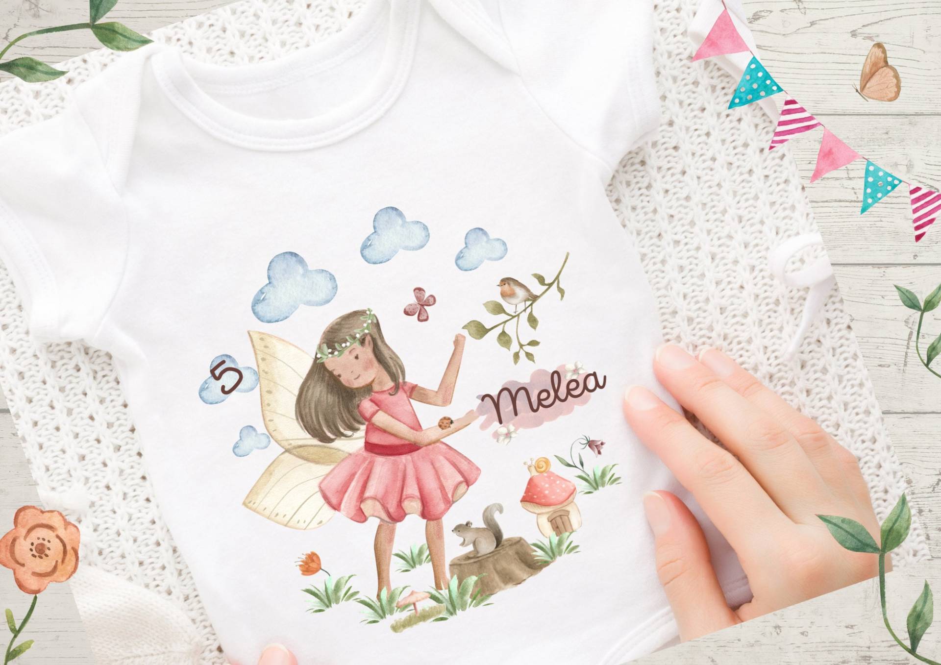 Bügelbild Mit Wunschname Und Alter Personalisiert Elfe Fee von InselKids