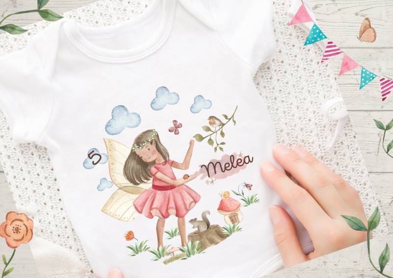 Bügelbild Mit Wunschname Und Alter Personalisiert Elfe Fee von InselKids