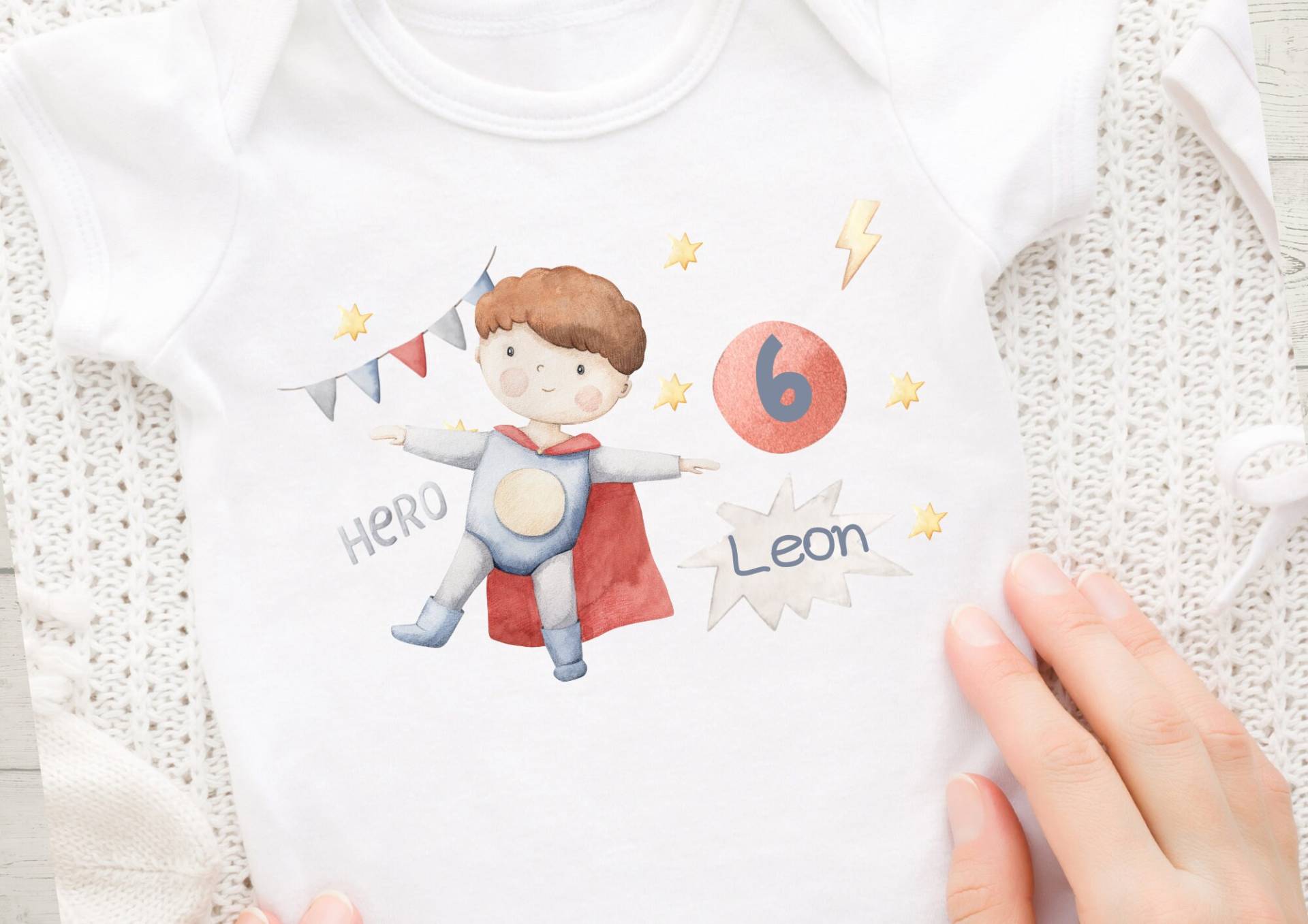 Bügelbild Mit Wunschname Und Alter Personalisiert Fuchs Geburtstagsshirt Superheld Superhero Held Hero von InselKids