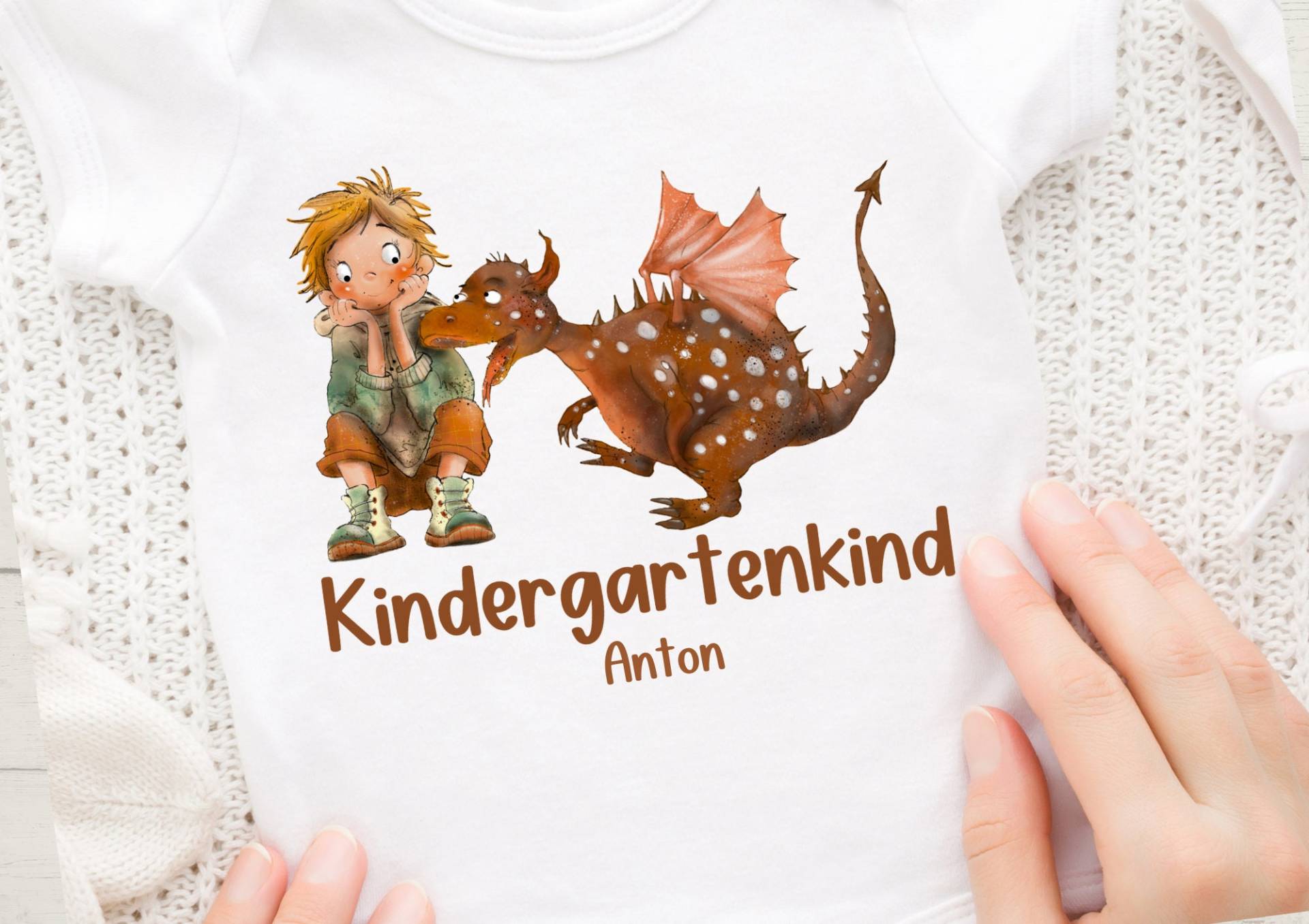 Bügelbild Mit Wunschname Und Alter Personalisiert Kindergartenkind Kindergartenstart Drache von InselKids