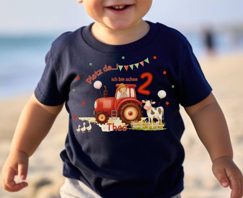 Geburtstagsshirt Traktor Kind - Bauernhof T-Shirt Mit Zahl Wählbar Kindergeburtstag Shirt Junge Personalisiertes Motiv von InselKids