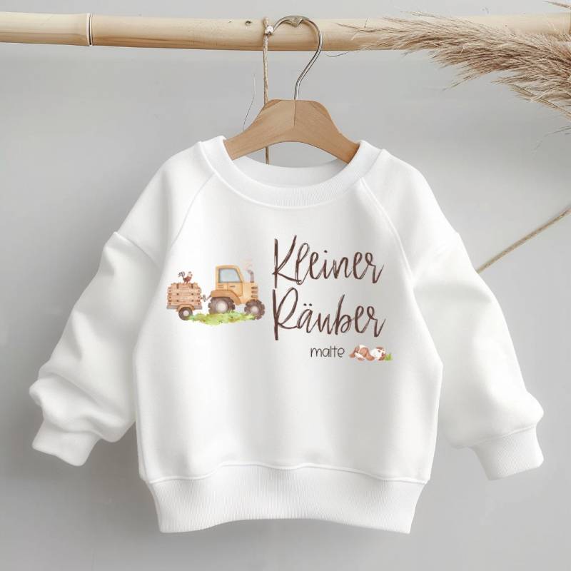 Pullover Sweatshirt Sweater Personalisiert Kinderpullover Babypullover Kleiner Räuber Personalisierter Traktor von InselKids