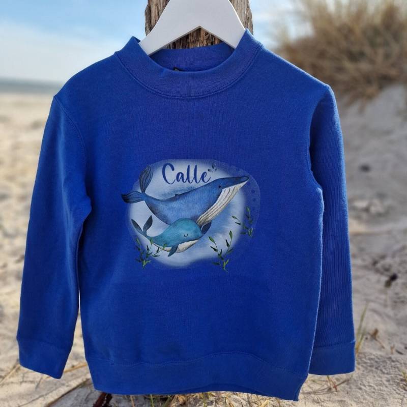 Pullover Sweatshirt Sweater Personalisiert Kinderpullover Babypullover Pulli Wal Unterwasser von InselKids