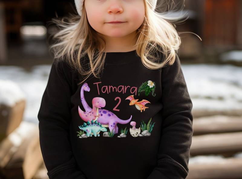 T-Shirt Geburtstagsshirt Personalisiert Geburtstagskind Geburtstag Junge Mädchen Dinosaurier Dino Tyrannosaurus von InselKids