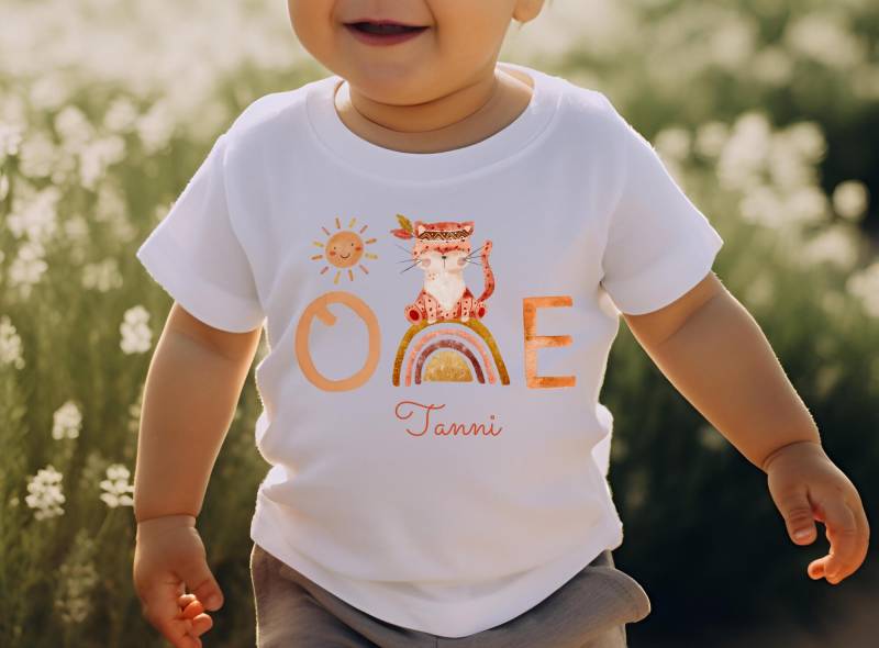 T-Shirt Geburtstagsshirt Personalisiert Geburtstagskind Junge Mädchen One Erster Geburtstag Regenbogen Onederful Sonne von InselKids