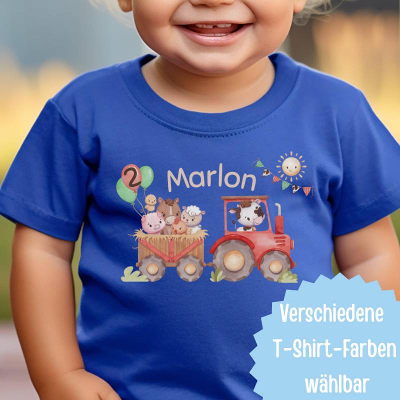 Traktor Geburtstagsshirt Personalisiert Mit Name & Zahl - Bauernhof T-Shirt Tieren Für Jungen Und Mädchen Wunschzahl Möglich von InselKids