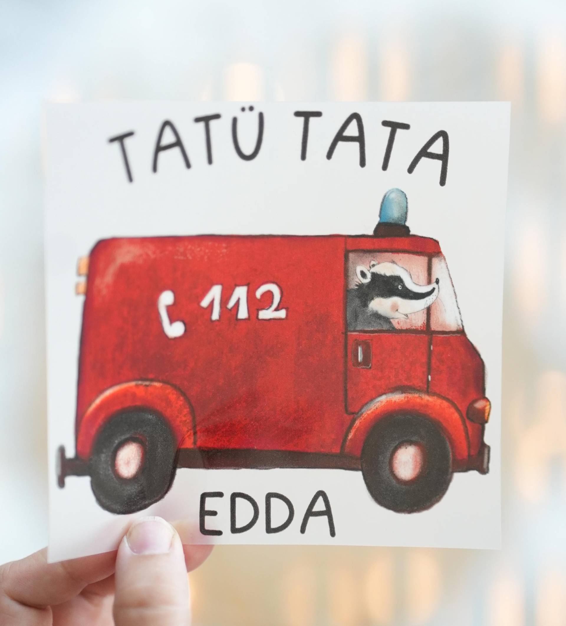 Tatü Tata Bügelbild Feuerwehr Mit Dachs - Aufbügler 112 Für Kinder Personalisiert Name A4 Oder A5 Bunte Stoffe Tatü Tata Bügelbild Feuerwehr Mit Dachs - Aufbügler 112 Für Kinder Personalisiert Name A4 Oder A5 Bunte Stoffe von InselKids