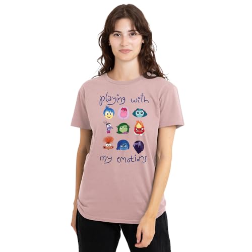 Inside Out 2 Damen Disney Pixar Playing with My Emotions Ladies, Powder Rose T-Shirt, Puderrose, M von Inside Out 2