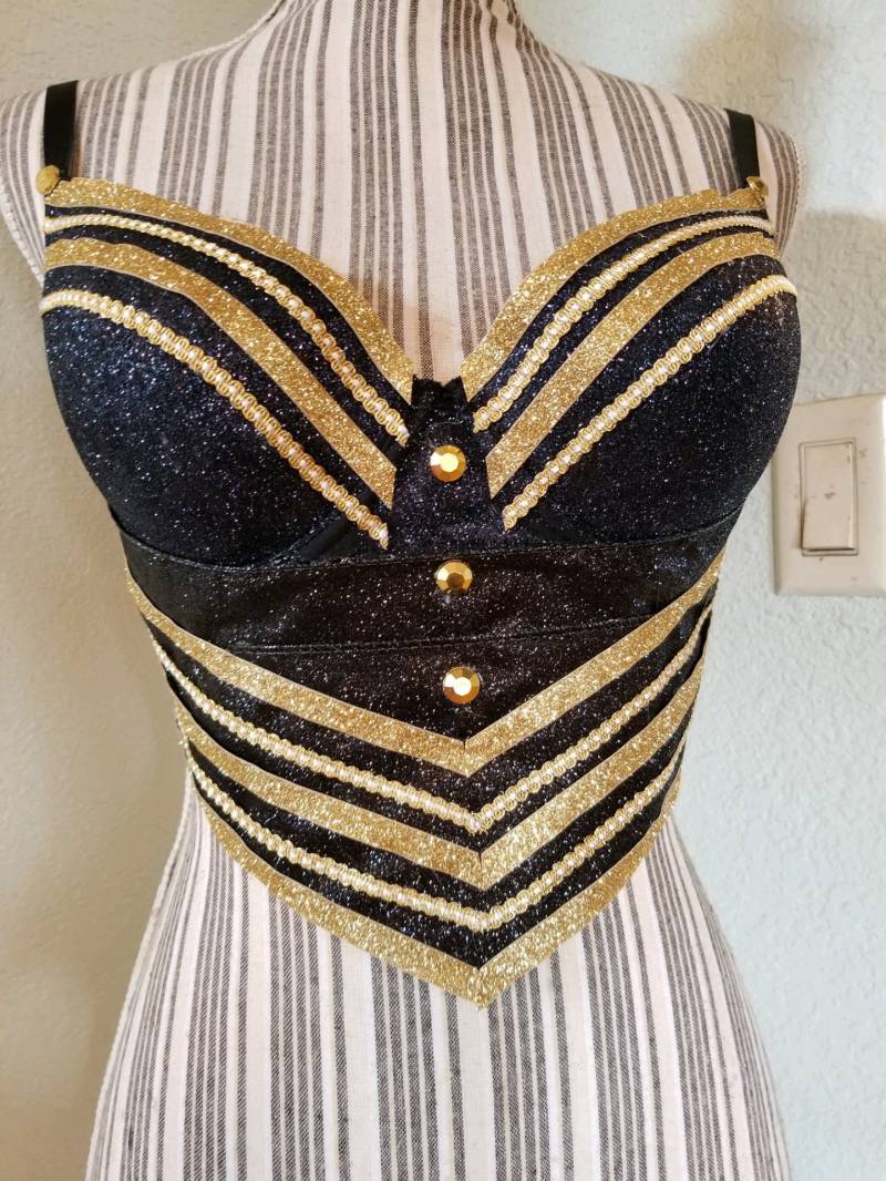 Teuflisch Schwarz Glitter Rave-Bh Teuflisch Schwarz Glitter Rave-Bh von InsideGypsysWagon