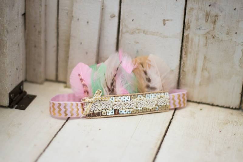 Aqua, Pink Und Mint Feder Stirnband, Krone Aqua, Pink Und Mint Feder Stirnband, Krone von InsideQuinnsCloset