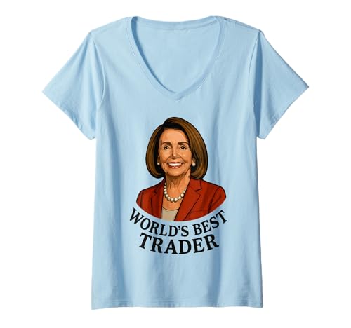 Damen World's Best Trader Funny Political Satire T-Shirt T-Shirt mit V-Ausschnitt von Insider Gains Apparel
