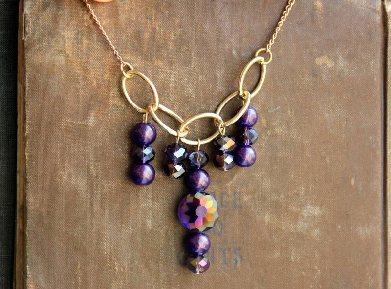 Lila Perlen Anweisung Halskette Lila Perlen Anweisung Halskette von Inspirary