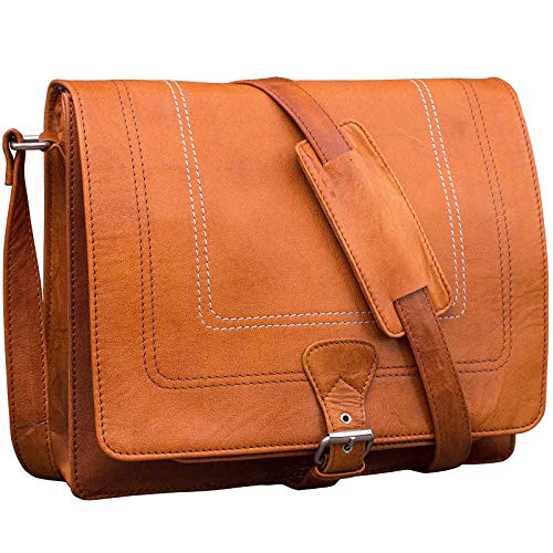 Inspirati Umhängetasche LINDA Naturleder Unitasche Handtasche Messenger P2 von Inspirati
