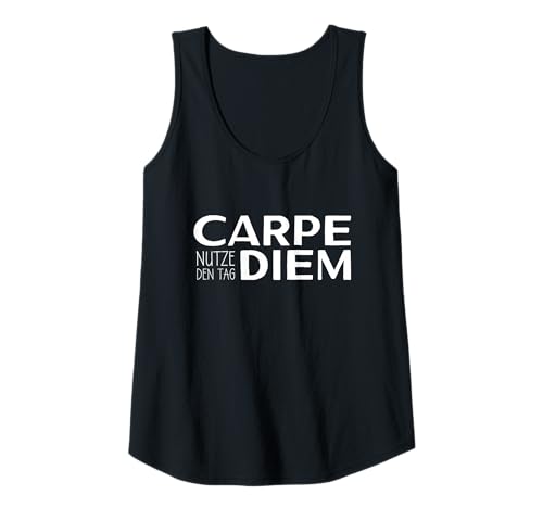 Damen Carpe Diem Nutze den Tag Schriftzug Spruch Latein Motivation Tank Top Damen Carpe Diem Nutze den Tag Schriftzug Spruch Latein Motivation Tank Top von Inspiration Motivation Positiv Denken Geschenke