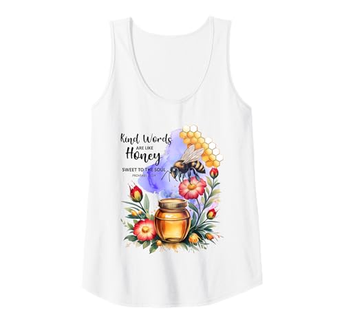 Damen Kind Words Are Like Honey Sweet to The Soul Christians Tank Top Damen Kind Words Are Like Honey Sweet to The Soul Christians Tank Top von Inspirational Bible Verse Christian Religion Gifts