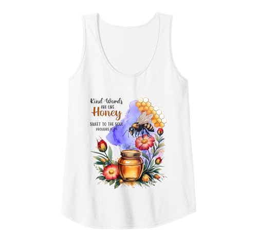 Damen Kind Words Are Like Honey Sweet to The Soul Christians Tank Top Damen Kind Words Are Like Honey Sweet to The Soul Christians Tank Top von Inspirational Bible Verse Christian Religion Gifts