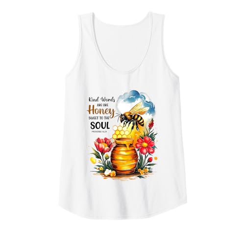 Damen Kind Words Are Like Honey Sweet to The Soul Christians Tank Top Damen Kind Words Are Like Honey Sweet to The Soul Christians Tank Top von Inspirational Bible Verse Christian Religion Gifts