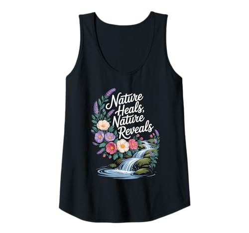 Damen Die Natur heilt Die Natur enthüllt inspirierende Wasserfallblumen Tank Top Damen Die Natur heilt Die Natur enthüllt inspirierende Wasserfallblumen Tank Top von Inspirational Hiking Nature Outdoor Floral Apparel
