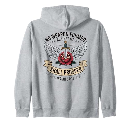 Divine Protection Religious Woman Isaia 54:17 scripture Kapuzenjacke Divine Protection Religious Woman Isaia 54:17 scripture Kapuzenjacke von Inspirational Message Christian Woman