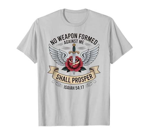 Divine Protection Religious Woman Isaia 54:17 scripture T-Shirt Divine Protection Religious Woman Isaia 54:17 scripture T-Shirt von Inspirational Message Christian Woman