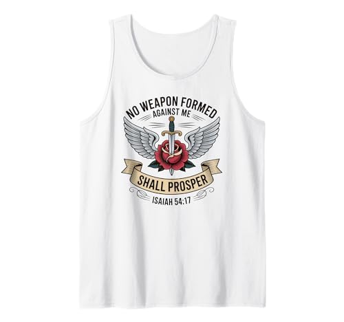 Divine Protection Religious Woman Isaia 54:17 scripture Tank Top Divine Protection Religious Woman Isaia 54:17 scripture Tank Top von Inspirational Message Christian Woman