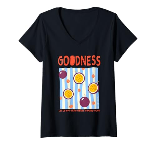 Damen Meine Güte, lasst Uns Nicht müde Werden, Gutes zu tun T-Shirt mit V-Ausschnitt Damen Meine Güte, lasst Uns Nicht müde Werden, Gutes zu tun T-Shirt mit V-Ausschnitt von Inspirational Passion Fruit Motivational Design
