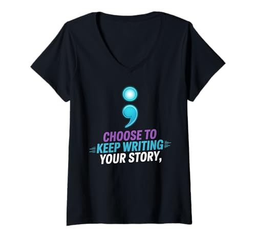 Damen Motivational Positive Choose to Keep Writing Your Story T-Shirt mit V-Ausschnitt Damen Motivational Positive Choose to Keep Writing Your Story T-Shirt mit V-Ausschnitt von Inspirational Quotes