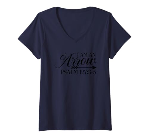 Damen Ich bin ein Pfeil Psalm 127 3 5 Inspirierender Text T-Shirt mit V-Ausschnitt Damen Ich bin ein Pfeil Psalm 127 3 5 Inspirierender Text T-Shirt mit V-Ausschnitt von Inspirational Religious Scripture Quote