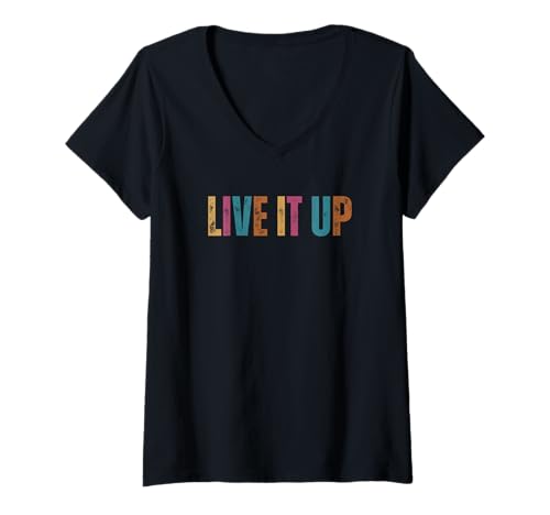 Damen Live - Motivierender Spruch T-Shirt mit V-Ausschnitt Damen Live - Motivierender Spruch T-Shirt mit V-Ausschnitt von Inspirational Sayings