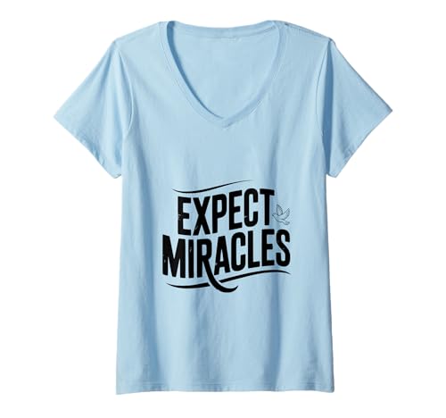 Damen Erwarten Sie Wunder mit Einer friedlichen Taube T-Shirt mit V-Ausschnitt Damen Erwarten Sie Wunder mit Einer friedlichen Taube T-Shirt mit V-Ausschnitt von Inspirational for Every Occasion
