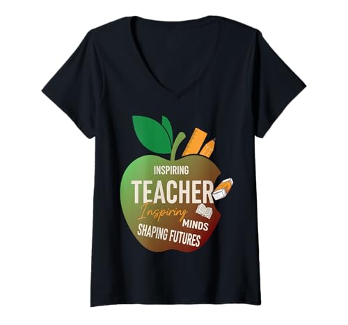 Damen Inspirierender Lehrer - Geschenkidee Lehrer Schullehrer T-Shirt mit V-Ausschnitt Damen Inspirierender Lehrer - Geschenkidee Lehrer Schullehrer T-Shirt mit V-Ausschnitt von Inspirational teacher's present