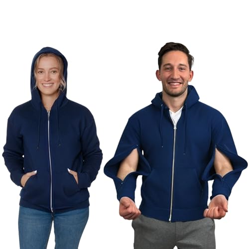 Inspired Comforts Dialysis Port Access Pullover mit zwei Arm-Reißverschlüssen, navy, X-Large von Inspired Comforts