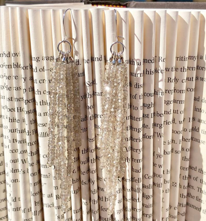 Weißgold & Zirkon Quaste Ohrringe Weißgold & Zirkon Quaste Ohrringe von InspiredAntiquity