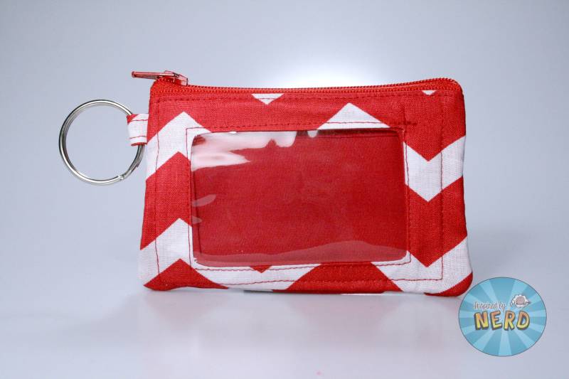 Rote Chevron Geldbörse // Id Reißverschluss-Geldbörse Ausweishülle Reißverschluss Mini von InspiredByNerd