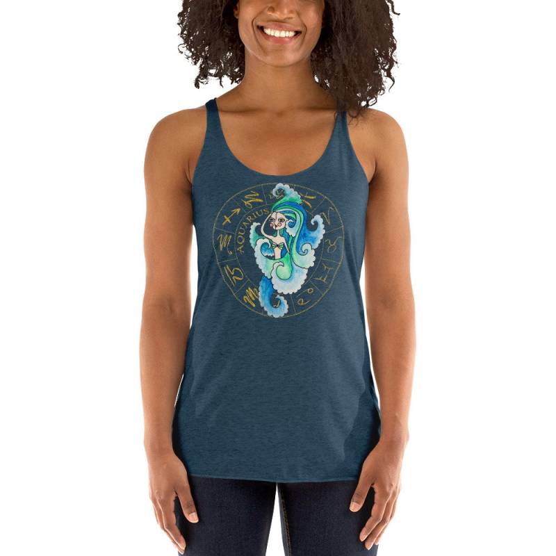Aquarius Sternzeichen Tank - Damen Racerback Erwachsene Xs Xl von InspiredRebellion