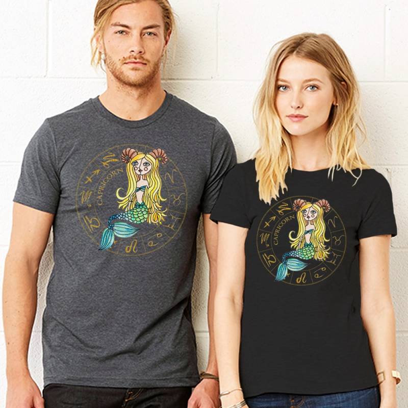 Capricorn Sternzeichen T-Shirt - Unisex Herren Damen Soft Fashion Fit Jersey Größen S 4xl von InspiredRebellion