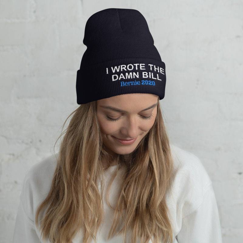 I Wrote The Damn Bill Bernie 2020 Strickmütze Beanie Bestickt | Sanders Für Präsident von InspiredRebellion