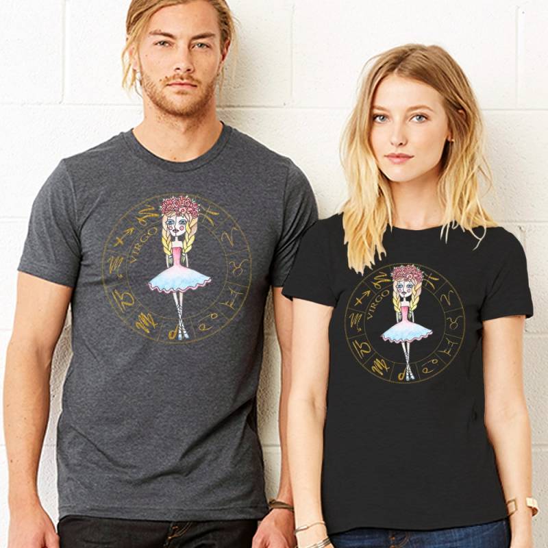 Jungfrau Sternzeichen T-Shirt - Unisex Herren Damen Soft Fashion Fit Jersey Größen S 4xl von InspiredRebellion