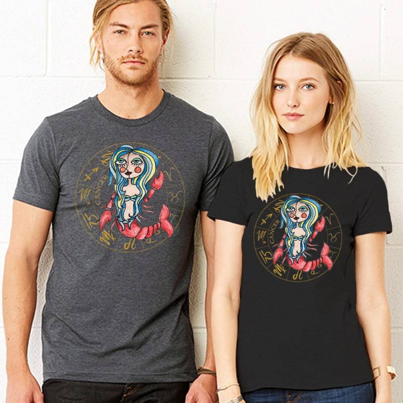 Krebs Sternzeichen T-Shirt - Unisex Herren Damen Soft Fashion Fit Jersey Größen S 4xl von InspiredRebellion