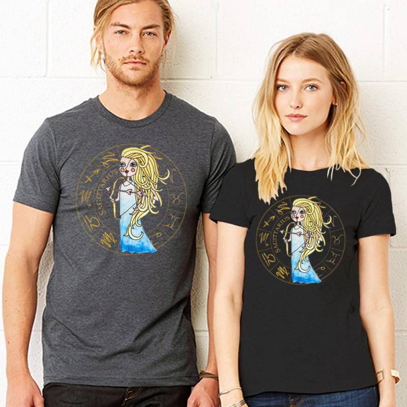 Schütze Sternzeichen T-Shirt - Unisex Herren Damen Soft Fashion Fit Jersey Größen S 4xl von InspiredRebellion