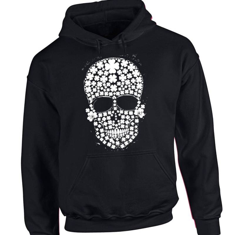 Shamrock Skull | Weißer Totenkopf Erwachsener Heavy Blend Hoodie Größen S-5xl in 21 Farben von InspiredRebellion