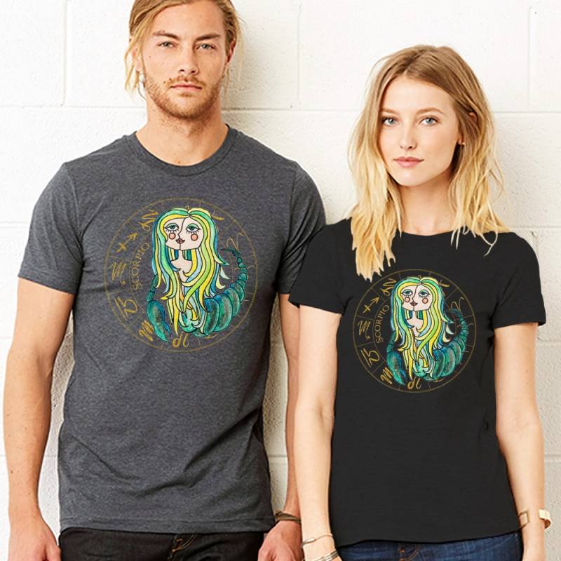 Skorpion Sternzeichen T-Shirt - Unisex Herren Damen Soft Fashion Fit Jersey Größen S 4xl von InspiredRebellion