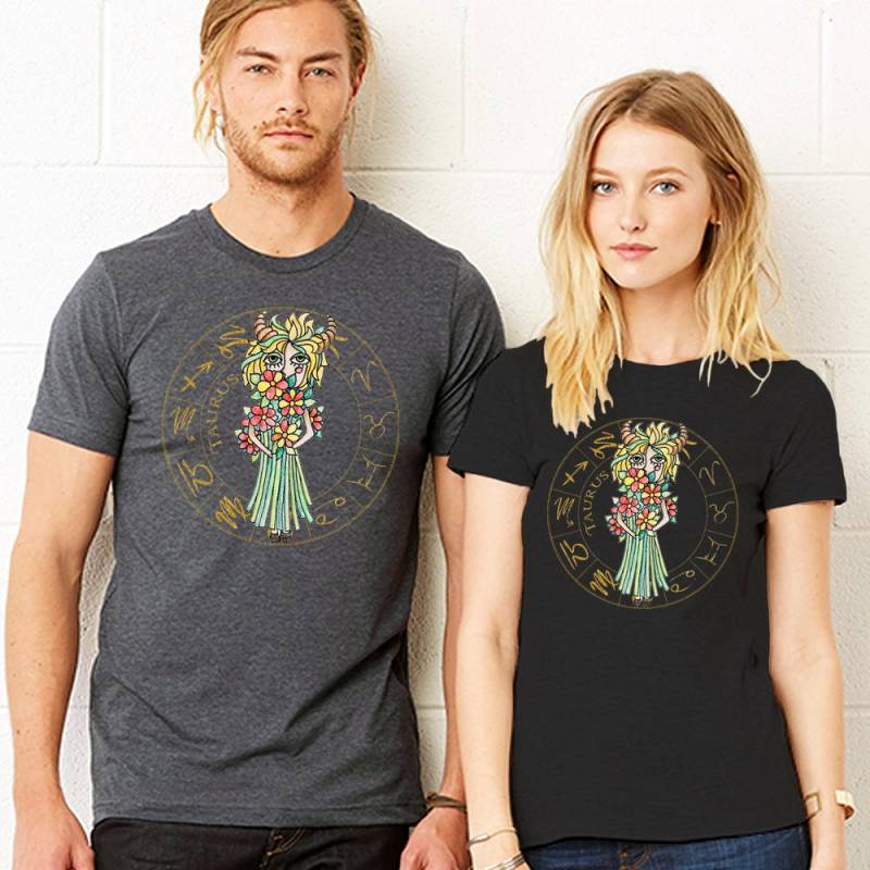 Stier Sternzeichen T-Shirt - Unisex Herren Damen Soft Fashion Fit Jersey Größen S 4xl von InspiredRebellion