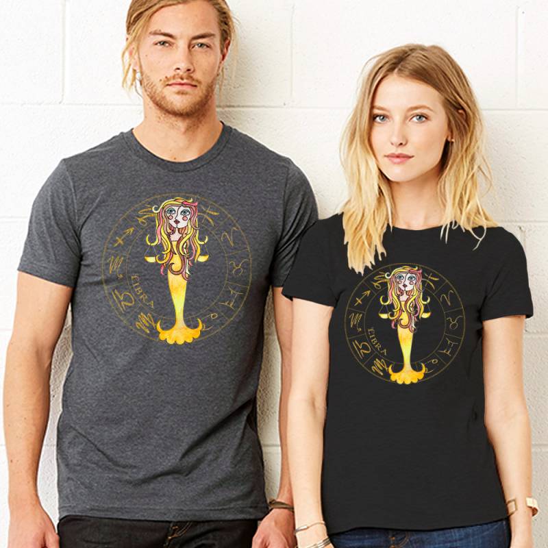 Waage Sternzeichen T-Shirt - Unisex Herren Damen Soft Fashion Fit Jersey Größen S 4xl von InspiredRebellion