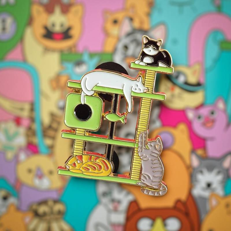 Anstecker Bunter Katzenbaum Grün Gelb 4x3 cm Weiße Graue Schwarze Katze Pin Für Cat Lady Crazy Boy Lustiger Tiere Anstecker Bunter Katzenbaum Grün Gelb 4x3 cm Weiße Graue Schwarze Katze Pin Für Cat Lady Crazy Boy Lustiger Tiere von InspiredbyJulez