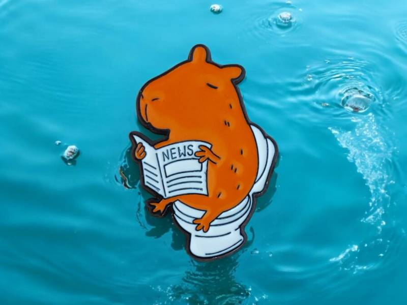 Anstecker Capybara Capy Pin Spill The Tea News Kleidung Badezimmer Dekoration Lustiger Brosche Deko Mode Taschen von InspiredbyJulez