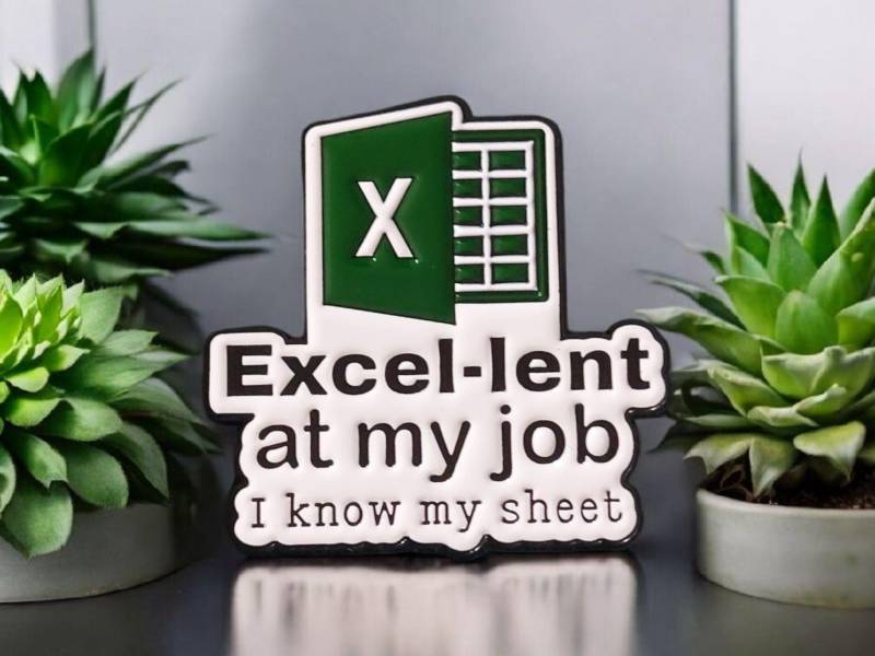 Anstecker Exel I Am Lent At My Job Know Sheet Funny Pin It Ler Ingenieur Tech Geschenkidee Calculation Microsoft Programme von InspiredbyJulez