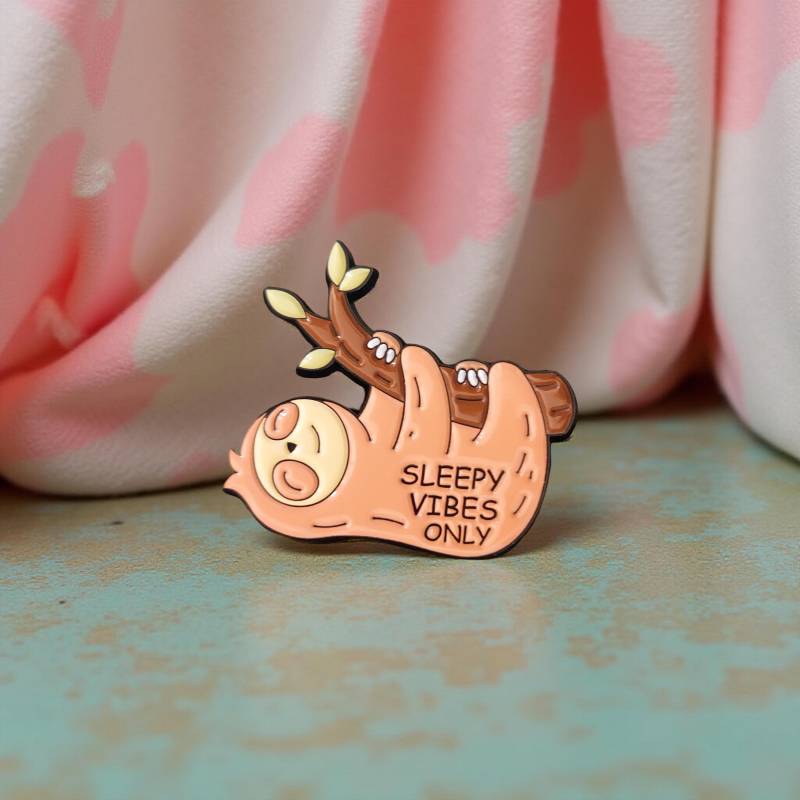 Anstecker Faultier Sleepy Vibes Only Süßer Langschläfer Pin Always Tired Lustiger Mit Spruch Tiere von InspiredbyJulez